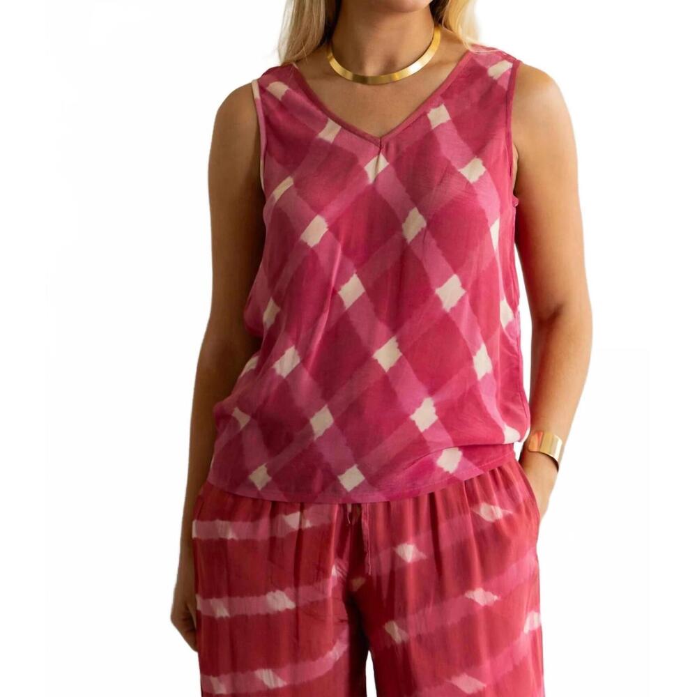 NEW EXVOTO isla tank top in raspberry